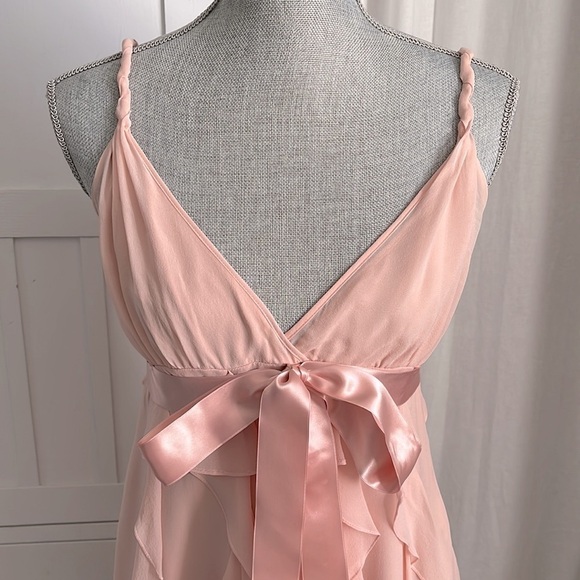 BCBGMaxAzria 100% Silk Dress Antique Blush - Picture 3 of 12